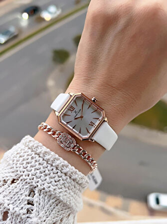 Daniel Klein Deri Kordonlu 2 Yıl Garantili 3 Atm Suya Dayanıklı Kadın Kol Saati+Bileklik BD.13939.5