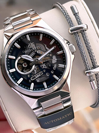 Bigotti Otomatik Ve Kurmalı Çelik Karatma Ve Renk Atma Yapmaz 5 Atm Erkek Kol Saati EBG.10692.2