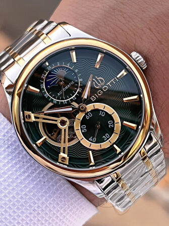 Bigotti Otomatik Ve Kurmalı Çelik Karatma Ve Renk Atma Yapmaz 5 Atm Erkek Kol Saati EBG.10683.4