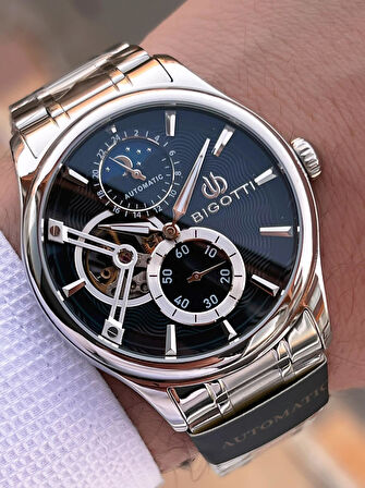 Bigotti Otomatik Ve Kurmalı Çelik Karatma Ve Renk Atma Yapmaz 5 Atm Erkek Kol Saati EBG.10683.2