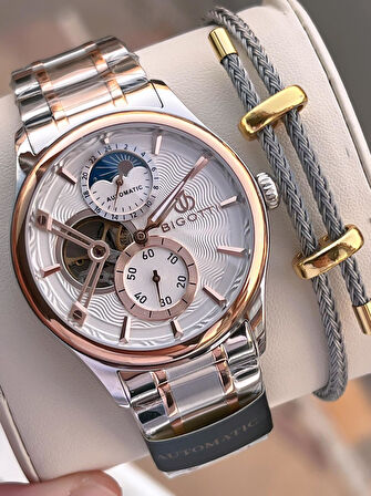 Bigotti Otomatik Ve Kurmalı Çelik Karatma Ve Renk Atma Yapmaz 5 Atm Erkek Kol Saati EBG.10683.5