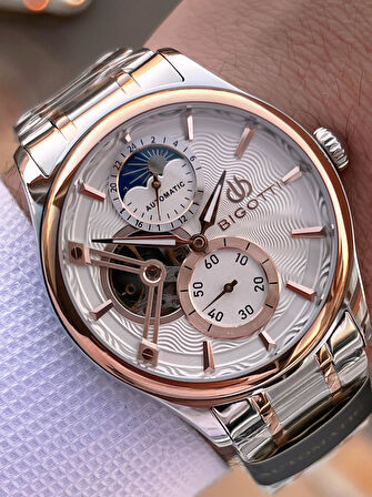 Bigotti Otomatik Ve Kurmalı Çelik Karatma Ve Renk Atma Yapmaz 5 Atm Erkek Kol Saati EBG.10683.5