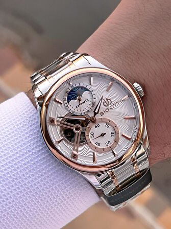 Bigotti Otomatik Ve Kurmalı Çelik Karatma Ve Renk Atma Yapmaz 5 Atm Erkek Kol Saati EBG.10683.5