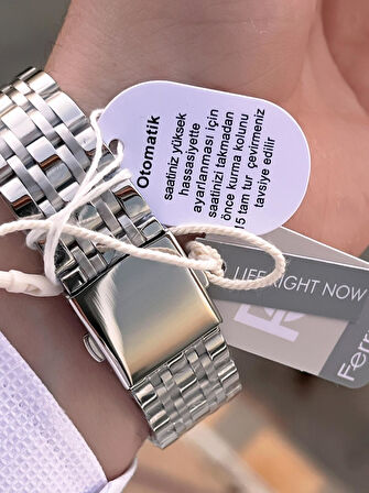 Ferrucci Otomatik Ve Kurmalı Güneş Ve Mehtap Kadranlı Çelik Kordonlu Erkek Kol Saati BFC.03606.2