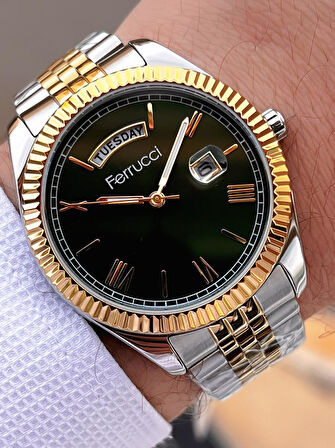 Ferrucci Nişan Ve Takım Elbiselere Özel Takvimli Kadran 2 Yıl Garantili Spor Erkek Kol Saati J3623.2