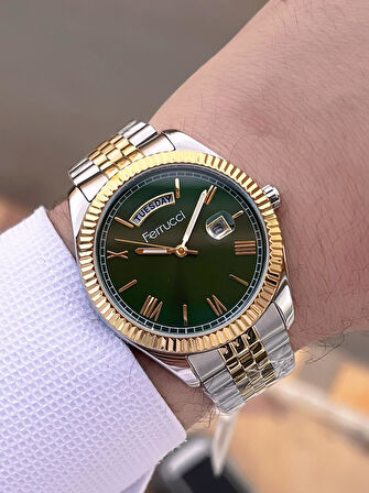 Ferrucci Nişan Ve Takım Elbiselere Özel Takvimli Kadran 2 Yıl Garantili Spor Erkek Kol Saati J3623.2