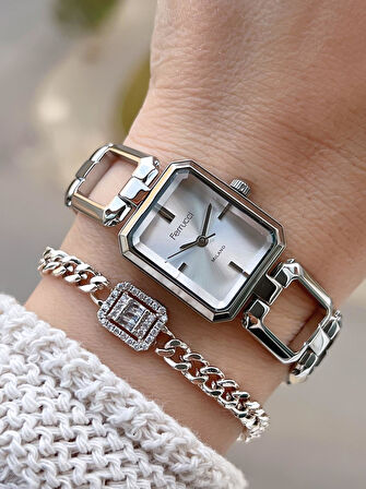 Ferrucci Vintage Mini Çelik Kordon 2 Yıl Garantili Yeni Sezon 30 Mt Suya Dayanıklı Kadın Kol Saati B.03603.3