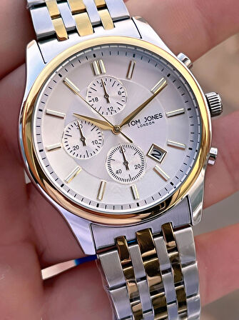 Tom Jones Bileklik Hediyeli Çelik Kordon 3 Atm Suya Dayanıklı 2 Yıl Garantili Erkek Kol Saati 10080.4