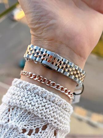 Tom Jones Çelik Kordon Kararma Renk Atma Yapmaz 3 Atm Suya Dayanıklı Kadın Kol Saati BTJ.YN10105.5