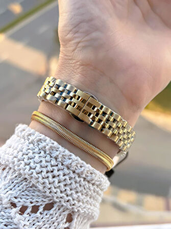 Tom Jones Çelik Kordon Kararma Renk Atma Yapmaz 3 Atm Suya Dayanıklı Kadın Kol Saati BTJ.YN10105.2