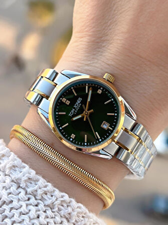 Tom Jones Çelik Kordon Kararma Renk Atma Yapmaz 3 Atm Suya Dayanıklı Kadın Kol Saati BTJ.YN10059.4