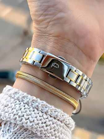 Tom Jones Çelik Kordon Kararma Renk Atma Yapmaz 3 Atm Suya Dayanıklı Kadın Kol Saati BTJ.YN10059.4