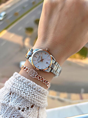 Tom Jones Çelik Kordon Kararma Renk Atma Yapmaz 3 Atm Suya Dayanıklı Kadın Kol Saati BTJ.YN10059.5