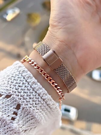 Lee Cooper Küçük Kasa Vintage Hasır Kordon 2 Yıl Garantili 3 Atm Kadın Kol Saati+Bileklik 082207.460