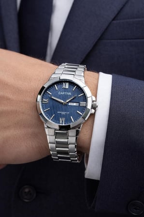 Captiva Bileklik Hediyeli Çelik Kordon Haftanın Günü Ve Takvimli Kadran Erkek Kol Saati CT.M.001.M7