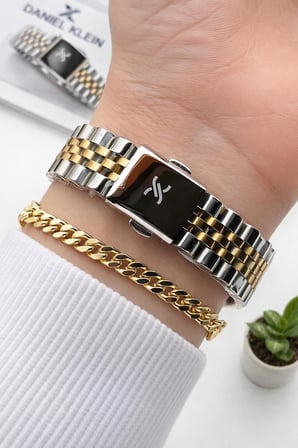 Daniel Klein 2 Yıl Garantili Çelik Kordon 30 Mt Suya Dayanıklı Kadın Kol Saati+Bileklik DKK.10991-3