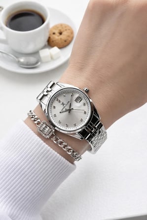 Daniel Klein 2 Yıl Garantili Çelik Kordon 30 Mt Suya Dayanıklı Kadın Kol Saati+Bileklik DKK.10991-1