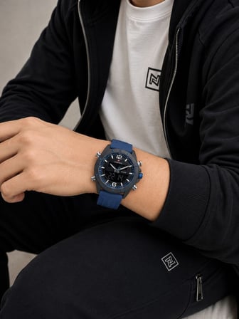 Naviforce Deri Kordon İtalyan Tasarım Bileklik Hediyeli 3 ATM Suya Dayanıklı Erkek Kol Saati N8023D2
