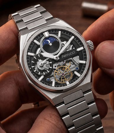 Ferrucci Otomatik Ve Kurmalı Güneş Ve Mehtap Kadranlı 2 Yıl Garantili Erkek Kol Saati BFC.M3558.S3