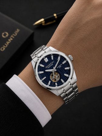 Quantum Otomatik Mekanizma Sapphire Cizilmez Cam Çelik Kordon 10 Atm Erkek Kol Saat EMG.1192.390