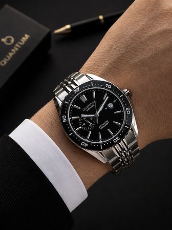 Quantum Otomatik Mekanizma Sapphire Cizilmez Cam Çelik Kordon 10 Atm Erkek Kol Saat EMG.1257.350