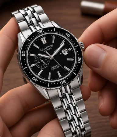 Quantum Otomatik Mekanizma Sapphire Cizilmez Cam Çelik Kordon 10 Atm Erkek Kol Saat EMG.1257.350