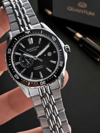 Quantum Otomatik Mekanizma Sapphire Cizilmez Cam Çelik Kordon 10 Atm Erkek Kol Saat EMG.1257.350