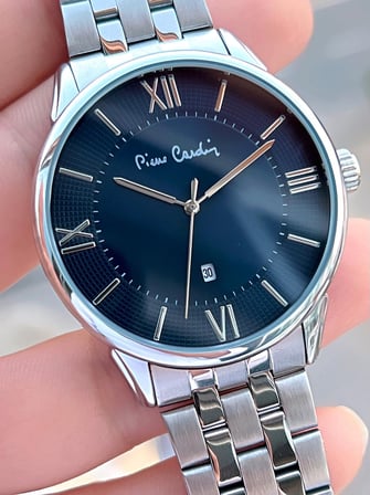Pierre Cardin Çelik Kordon Takvimli Lacivert Kadran 3 Atm Suya Dayanıklı Erkek Kol Saati EPC.80091.6