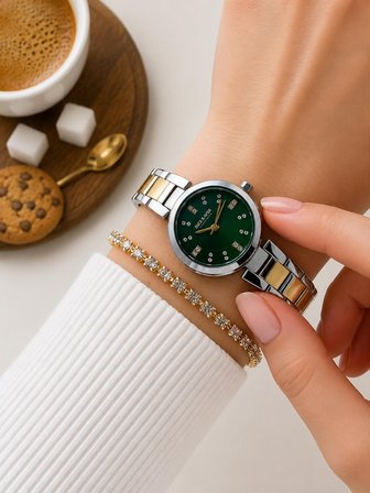 Dice Kayek Premium Vintage Kadın Kol Saati Gold Çelik Kordon 5 ATM Su Geçirmez Bileklik Hediyeli G49