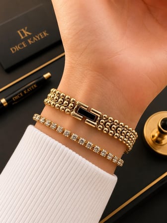 Dice Kayek Premium Vintage Kadın Kol Saati Gold Çelik Kordon 5 ATM Su Geçirmez Bileklik Hediyeli O20