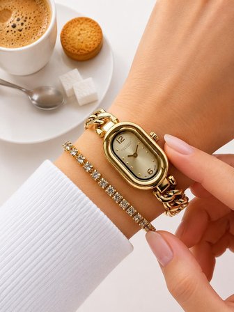 Dice Kayek Oval Mini Vintage Kasa Kadın Kol Saati Çelik Kordon 5 ATM Suya Dayanıklı+Bileklik  DCK.25