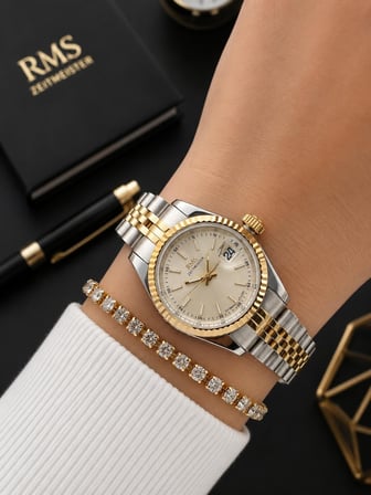 RMS Romanson Vintage Mini Kasa Özel Kordon 2 Yıl Garantili 3 Atm Kadın Kol Saati+Bileklik A2145.45