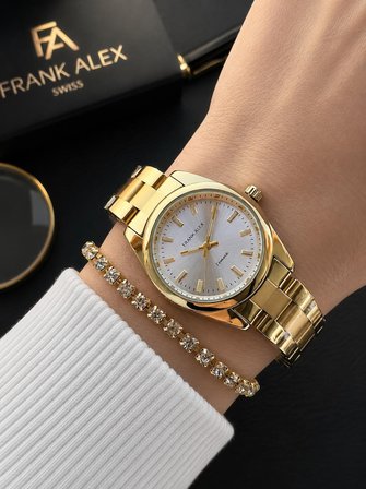Frank Alex Kadın Kol Saati Çelik Kordon 3 ATM Su Geçirmez Premium Bileklik Hediyeli Saat K07321.04