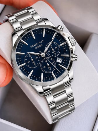 Frank Alex Design Erkek Kol Saati Çelik Kordon Takvimli Kadran Şık Premium 2 Yıl Garantili E07273.2