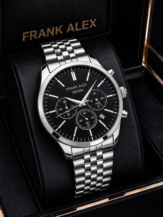 Frank Alex Design Erkek Kol Saati Çelik Kordon Takvimli Kadran Şık Premium 2 Yıl Garantili E07273.2