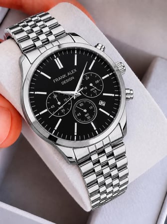 Frank Alex Design Erkek Kol Saati Çelik Kordon Takvimli Kadran Şık Premium 2 Yıl Garantili E07273.5