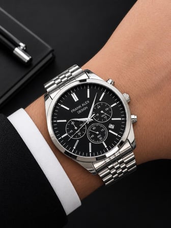 Frank Alex Design Erkek Kol Saati Çelik Kordon Takvimli Kadran Şık Premium 2 Yıl Garantili E07273.5
