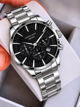 Frank Alex Design Erkek Kol Saati Çelik Kordon Takvimli Kadran Şık Premium 2 Yıl Garantili E07276.1