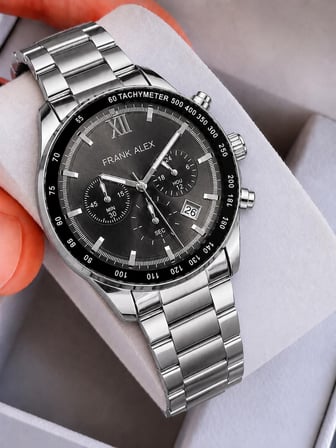 Frank Alex Spor Erkek Kol Saati Çelik Kordon Kronometreli Kadran Şık Premium 2 Yıl Garantili 07227.3