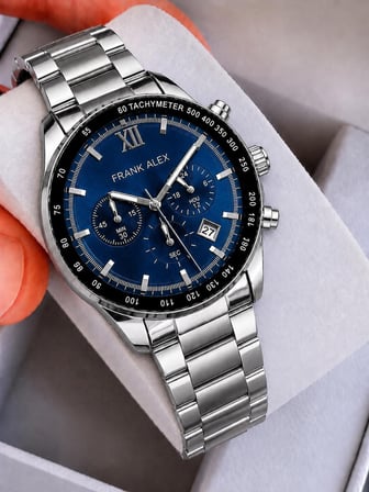 Frank Alex Spor Erkek Kol Saati Çelik Kordon Kronometreli Kadran Şık Premium 2 Yıl Garantili 07227.2