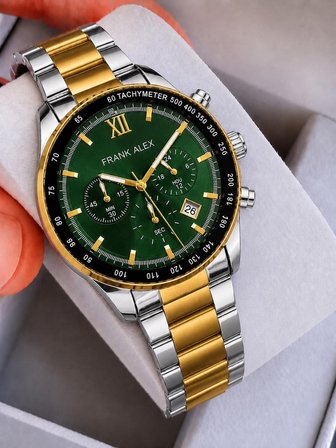 Frank Alex Spor Erkek Kol Saati Çelik Kordon Kronometreli Kadran Şık Premium 2 Yıl Garantili 07227.4