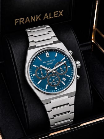 Frank Alex Kadran Fonksiyonları Aktif Premium Erkek Kol Saati Çelik Kordon 2 Yıl Garantili E07274.4