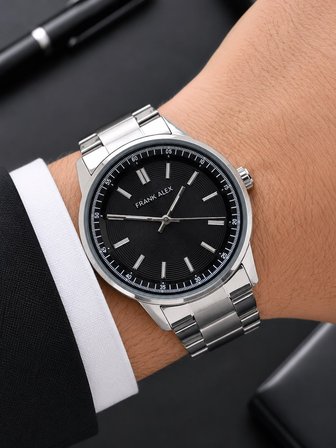 Frank Alex Takım Elbiseye Özel Premium Erkek Kol Saati Çelik Kordon 2 Yıl Garantili E07325.3