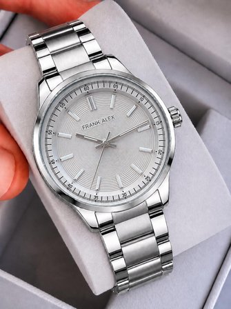 Frank Alex Takım Elbiseye Özel Premium Erkek Kol Saati Çelik Kordon 2 Yıl Garantili E07325.4