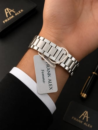 Frank Alex Takım Elbiseye Özel Premium Erkek Kol Saati Çelik Kordon 2 Yıl Garantili E07325.5