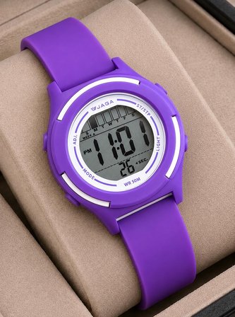 JAGA Unisex Dijital Çocuk Kol Saati 50 Mt Su Geçirmez Spor Silikon Kordonlu Alarm-Kronometreli JG.5