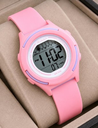 JAGA Unisex Dijital Çocuk Kol Saati 50 Mt Su Geçirmez Spor Silikon Kordonlu Alarm-Kronometreli JG.6