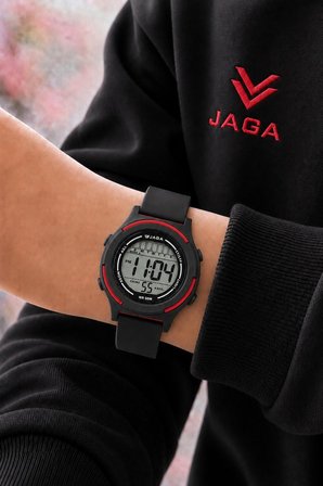 JAGA Unisex Dijital Çocuk Kol Saati 50 Mt Su Geçirmez Spor Silikon Kordonlu Alarm-Kronometreli JG.7