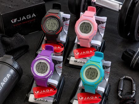 JAGA Unisex Dijital Çocuk Kol Saati 50 Mt Su Geçirmez Spor Silikon Kordonlu Alarm-Kronometreli JG.7