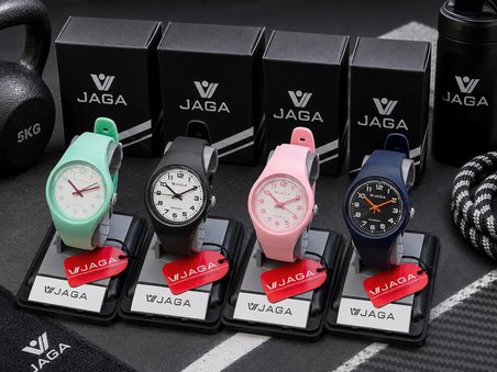 JAGA Unisex Rakamlı Kadran Çocuk Kol Saati 100 Mt Su Geçirmez Spor Silikon Kordonlu JG.9